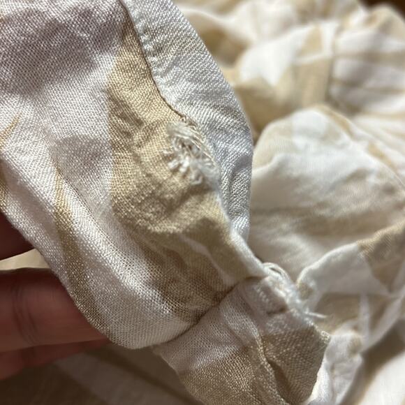 Aritzia Dress Forum Neutral Tropical Print Collared Oversize Shirt Medium - Picture 8 of 9